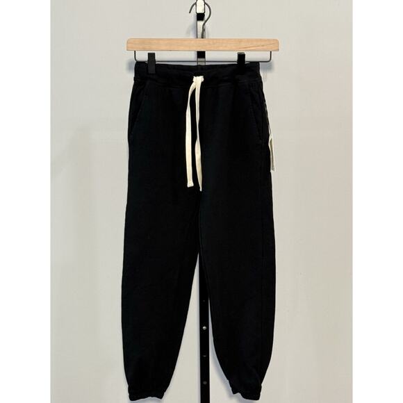 ELECTRIC & ROSE BLACK TEXTURED KNIT DRAWSTRING JOGGER LOUNGE SWEATPANTS PANTS XS - Picture 1 of 5